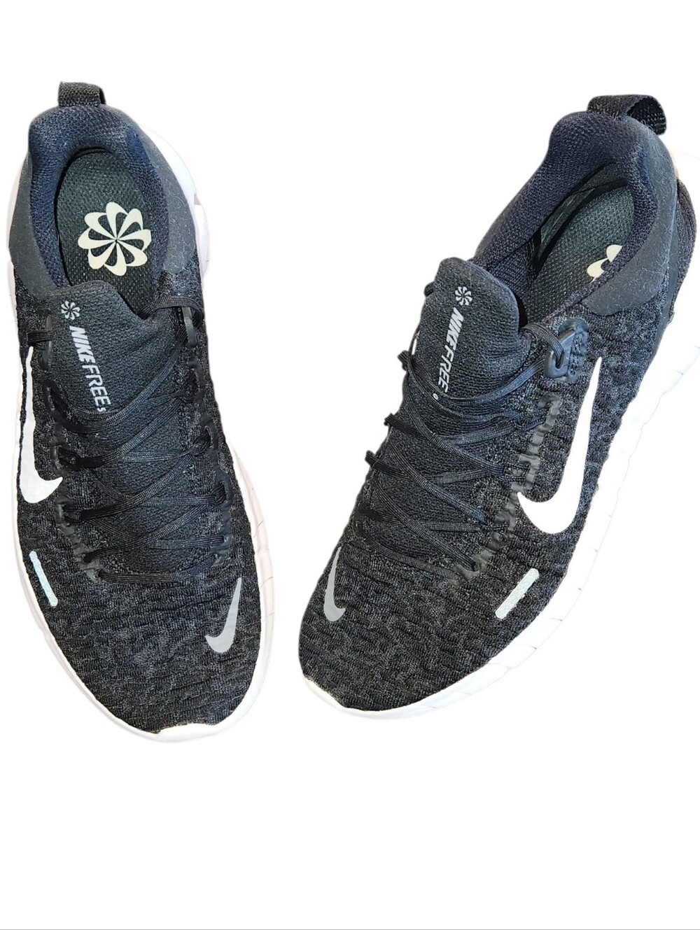 NIKE Free Run 5.0 Next Nature Running Shoes Black/White Women's Size 8.5 Light